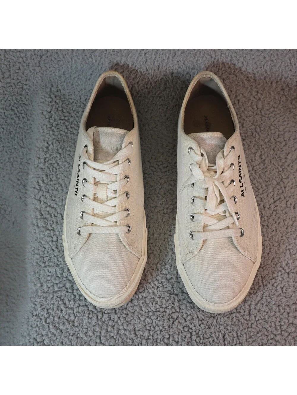 ALL SAINTS Underground Low Top Beige Men Sz 9 Canvas Shoes
